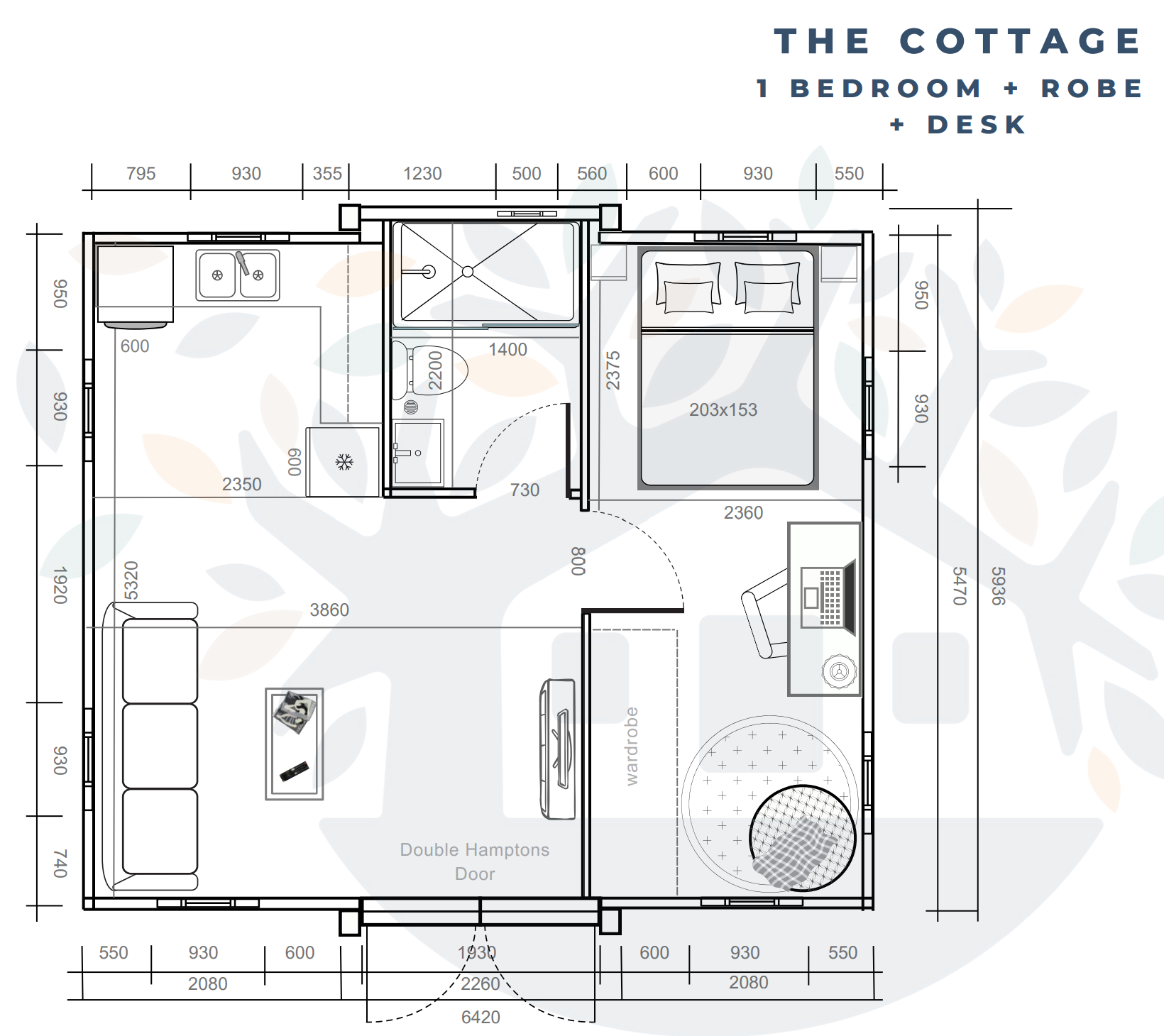 One Bed Robe and Desk